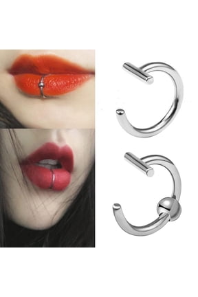 SSKFHGI Lip Rings Fake Spring Clip On Nose Rings Fake Lip Hoop Rings Piercing Body