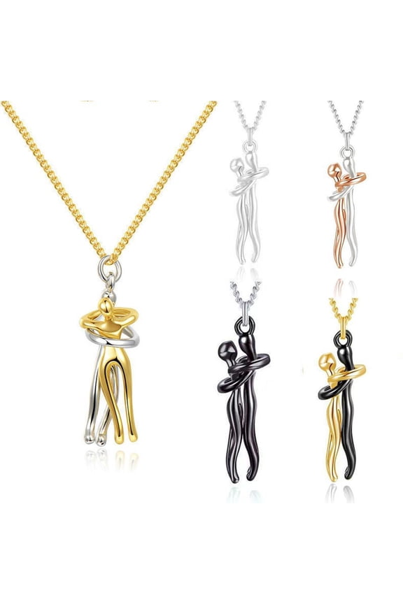 Love Style Hug Necklace Adjustable Chain with Pendant For Men Gift Couple