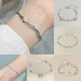 thumbnail image 1 of SSKFHGI Lucky Fox Bracelet Japanese And Korean Fashion New Sakura Bow Bracelet Niche Light Luxury Temperament All-Match Pink Zircon Trend Hand Jewelry For Women, 1 of 7