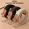 thumbnail image 1 of SSKFHGI (Oval Buckle 2.5cm) Brown Braided Elastic Belt, Seamless, Punch-Free, Versatile Elastic Canvas Jeans Belt For Men And Women, Lazy Belt, 1 of 8