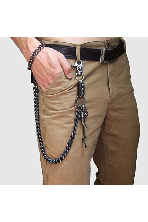 Pants Chain Punk Hip Hop Skull Chain Vintage Gothic Rock Jean Trousers Waist Wallet Key Chain for Men Women Metal Clothing Accessories