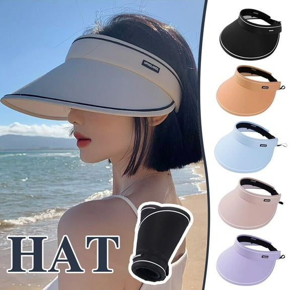 SSKFHGI Pink One-Size Sun Hat Foldable Sun Hat Outdoor Cycling Street Empty Top Versatile Anti-Ultraviolet Breathable Beach Sun Hat