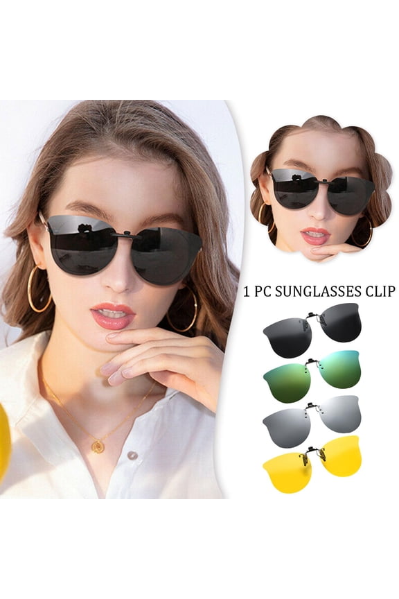 Polarised Clip On Flip Style Sunglasses Cat Eye UV400 Polarized Eyewear New K8