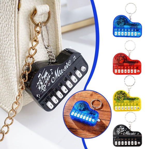 SSKFHGI Portable Musical Instrument Toy Piano Keychain Mini Keyboard Electronic