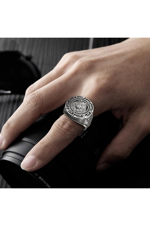 Punk Silver Wolf Hand Pattern Mens Personality Rings Jewelry Fashion