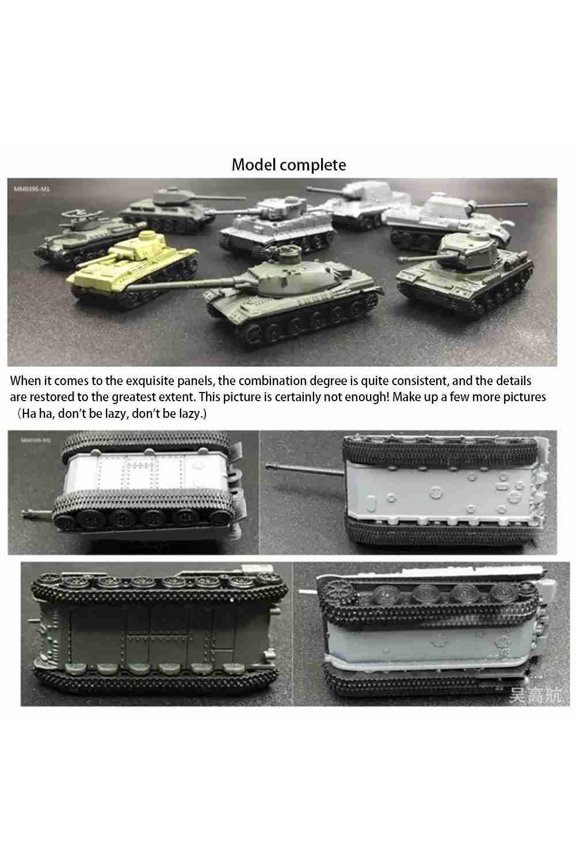 Random Color 4d Assembly Tank Model 1:144 Tiger Hunting Tiger Main Battle Tank Thumb Tank Military Model Children'S Toy