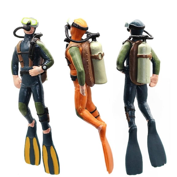 SSKFHGI Resin Figures Model Garage Kit Diver And Fish Figures 3D Toys Doll