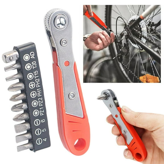 SSKFHGI Right Angle Magnetic Screwdriver Mini Ratchet Wrench Drive w Screwdriver Bits