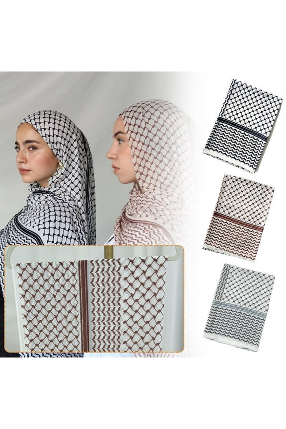 Palestine Scarf Arab Keffiyeh Palestinian Shawl Hijab Bandana Chiffon Head Wrap Islamic Long Scarves for Women