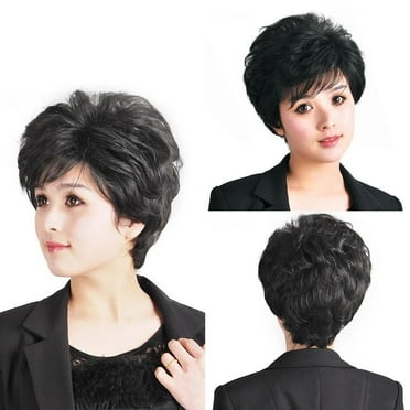 SSKFHGI Short Hair Wig Curly Synthetic Wigs For Women Full Wigs With Bangs Hiar Wigs Q2