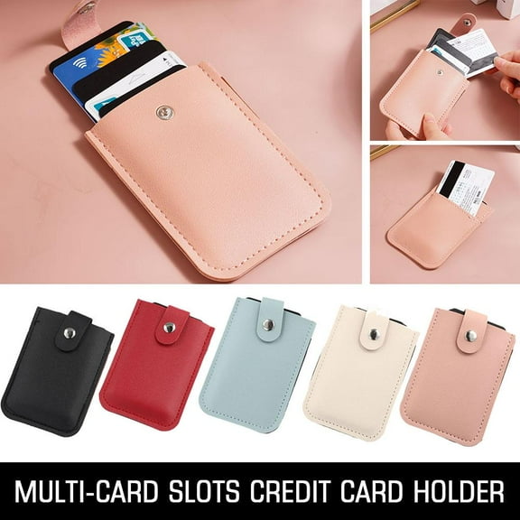 SSKFHGI Sky Blue Pull-Out Multi-Card Slot Id Card Holder Card Holder Large Capacity Id Card Bank Card Holder Anti-Demagnetization Compact Ultra-Thin Card Holder