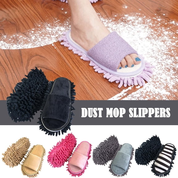 SSKFHGI Small Pink Velvet Bottom Lazy Sweeping Slippers Home Mopping Shoe Covers