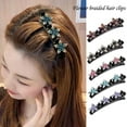 thumbnail image 1 of SSKFHGI Sparkling Crystal Stone Braided Hair Clips Double Bangs HairClips Braided Lot N4, 1 of 9