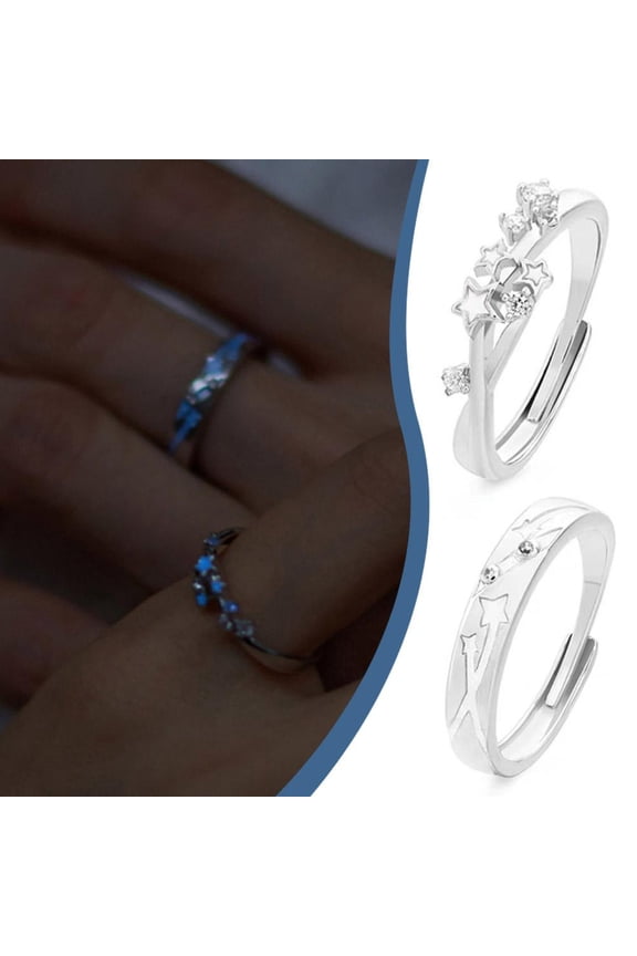 SSKFHGI Rings Starry Night Couple Night Glow Rings Elegant Ringsy M8D1 Exquisite