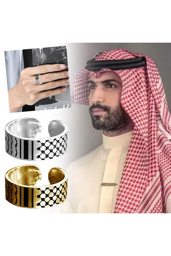 SSKFHGI Steel Arabic Rings Open Rings For Men And Women