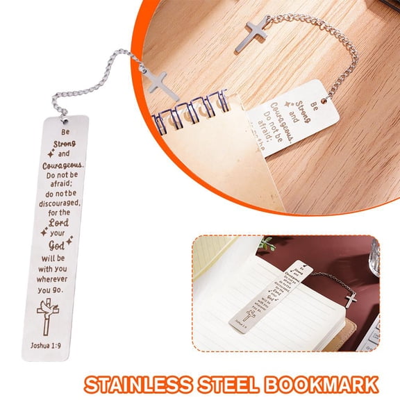 SSKFHGI Steel Color Bookmark European And American Cross Pendant Faith Lover Book Lover Stainless Steel Bookmark Gift