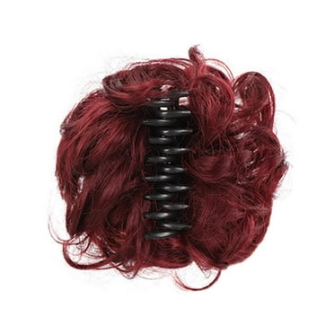 SSKFHGI Synthetic Messy Bun Claw Clip in Hair Piece Wavy Curly Hair Bun Ponytail