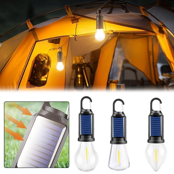 SSKFHGI T01 Spherical Solar Camping Light Charging Retro Camping Light Led Tungsten Tent Light Emergency Bulb