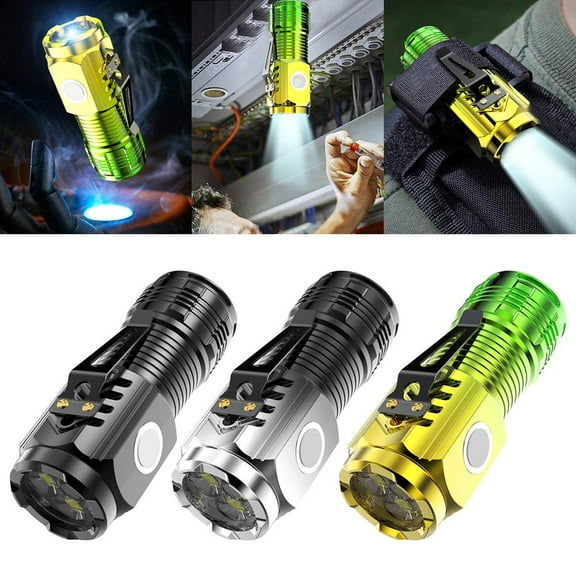 SSKFHGI ThreeEyed Mini Flashlight Flash Super Power Waterproof Outdoor Tool