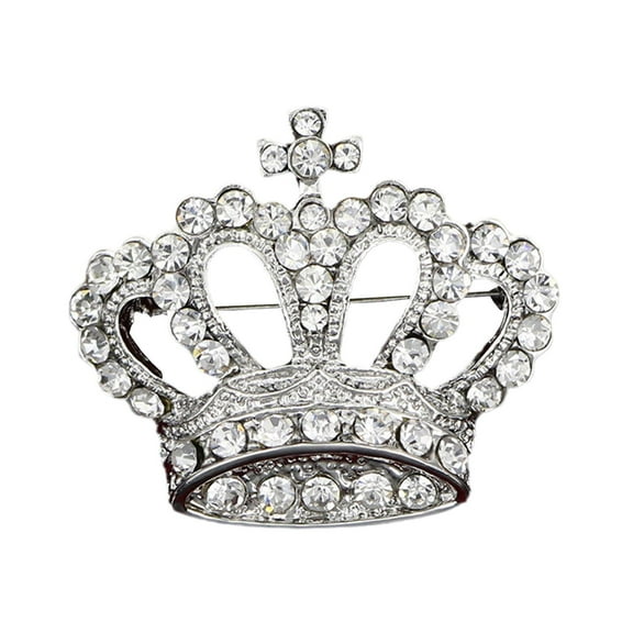 SSKFHGI Trendy Couple Rhinestone Crown Brooch For Women Gold Silver Pin Brooches Alloy Gifts Wear Charm Jewelry Clothing Accessories Memory pinsholiday Snowflake Crystals Badge Queens Tone demisexual