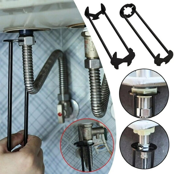 SSKFHGI Type B: Large Two-Axis Wrench New Sink Wrench Bathroom Repair And Installation Tool Multi-Function Four-Claw Hexagonal Wrench Faucet Hose Sleeve