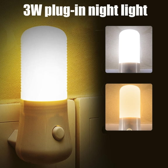 SSKFHGI US Plug 3w PlugIn Wall Manual Led Night Light OnOff UK Stock