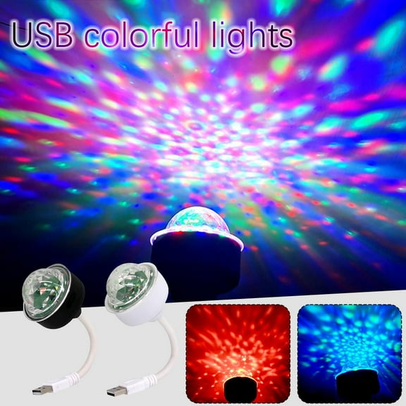 SSKFHGI USB Car Atmosphere Light LED RGB Music DJ Disco Ball Home Lamp Y7 Hot Party