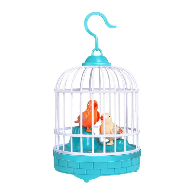 SSKFHGI Voice Controlled Induction Double Bird Cage Blue Children S Bird Cage Toy Electric Talking Bird Can Move Sing And Glow Educational Stall Supply Walmart