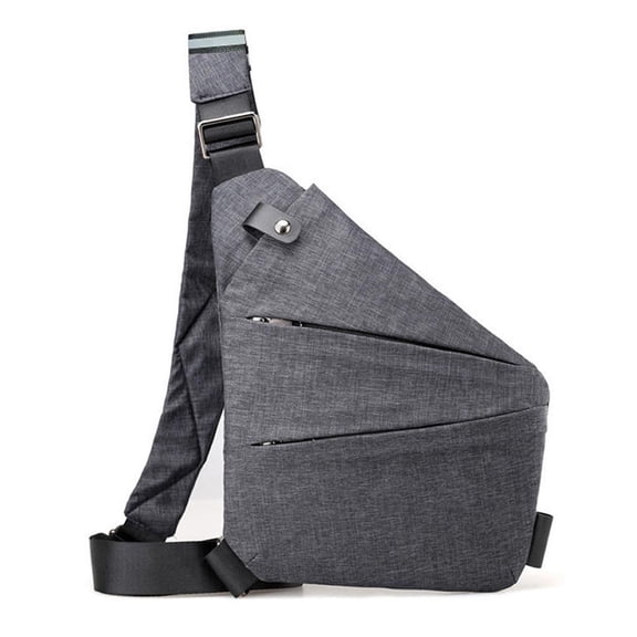 SSKFHGI Left Shoulder Gray Left Shoulder Bag Fashion Casual Gun Bag Men'S Messenger Bag Storage Simple Chest Bag Trend Close-Fitting Oxford Cloth Chest Bag