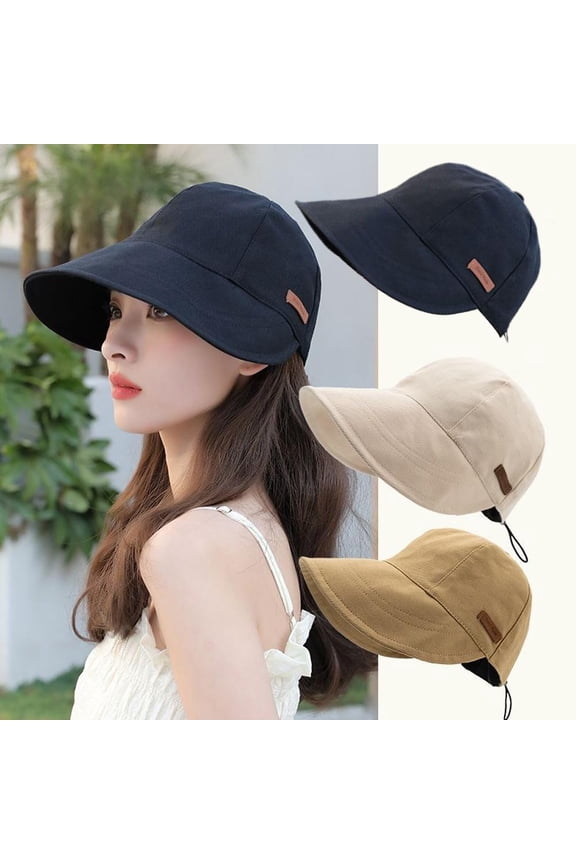 SSKFHGI White Default Plain Sun Hat Spring And Summer Sun Protection Uv Protection Black Sun Hat
