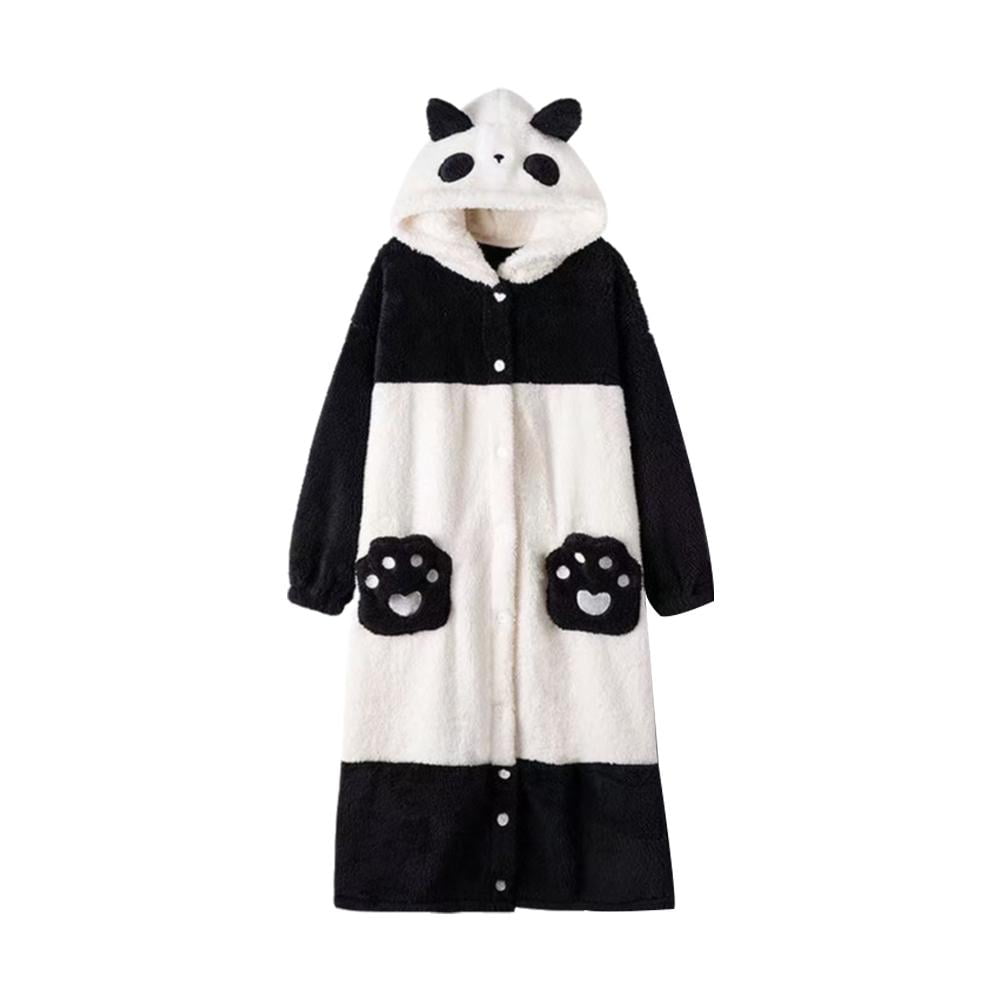 Panda Robe SSKFHGI Womens Pajamas Panda Warm Soft Robes Nightgown Kawaii Animal ...