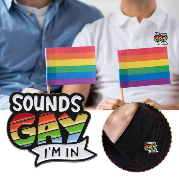 SSKFHGI Xz0947 European And American New Lgbt Rainbow Brooch Letter Metal Badge Bag Hat Pin Accessories