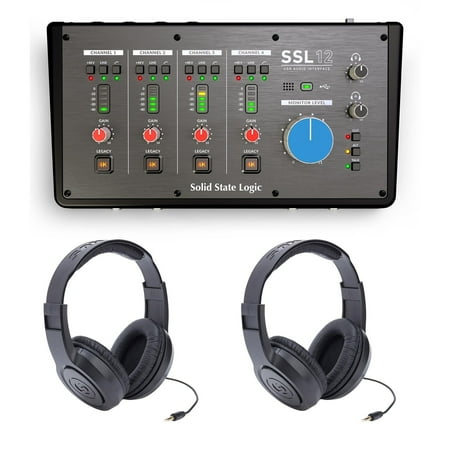 Solid State Logic SSL 12 USB Audio Interface Bundle with Samson SR350 Headphones