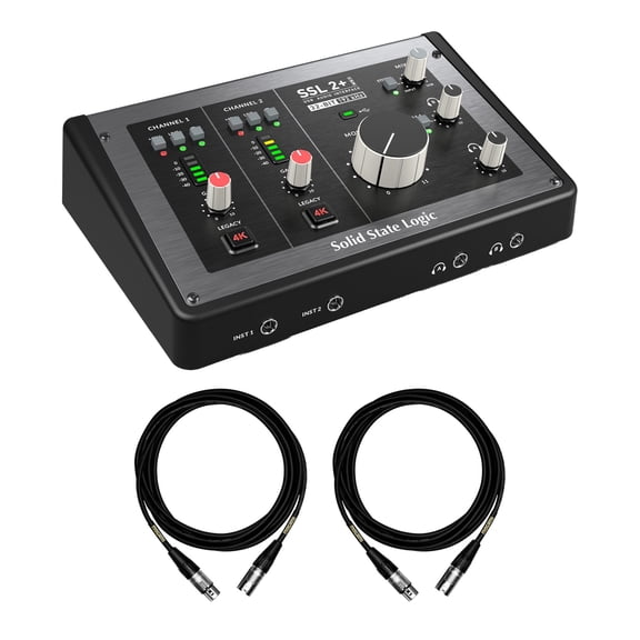 Solid State Logic SSL 2+ MKII USB Interface Bundle with Mogami XLR Cables
