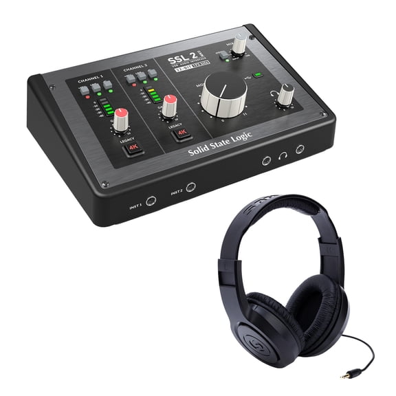 SSL SSL2 MKII USB-C Audio Interface bundle with Samson SR350 Headphones