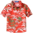 thumbnail image 1 of SSLR Big Boys Flamingos Hawaiian Shirt Button Down Shirt Short Sleeve Luau Shirt for Kids, 1 of 8