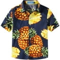 thumbnail image 1 of SSLR Big Boys Hawaiian Shirt 100% Cotton Short Sleeve Casual Button Down Shirts, 1 of 7