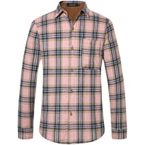 SSLR Flannel Shirt for Men Long Sleeve Button Down Shirt Plaid Casual Jacket