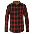 thumbnail image 1 of SSLR Flannel Shirts for Men, Long Sleeve Button Down Shirt Lightweight Plaid Brushed Casual, 1 of 8