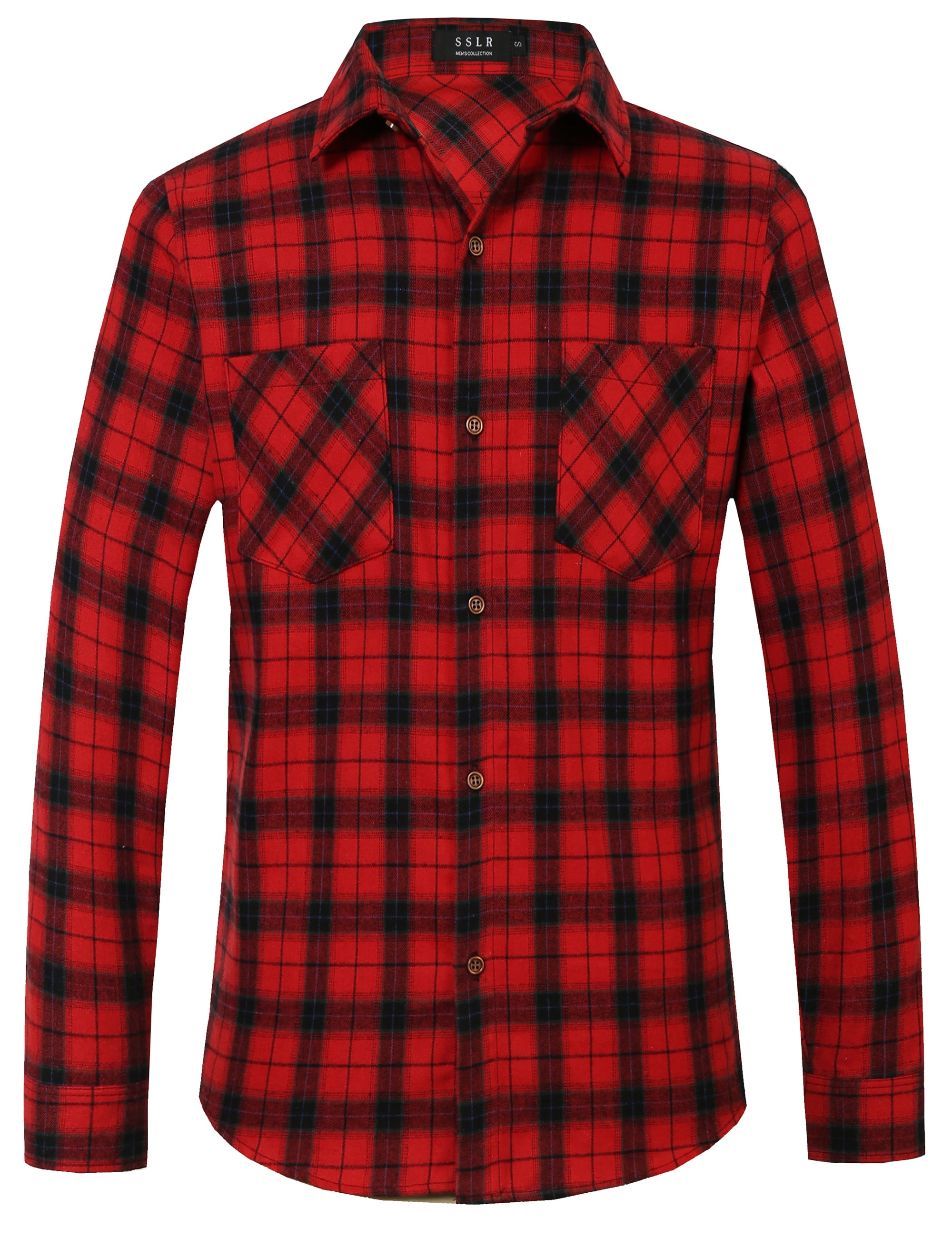 SSLR Flannel Shirts for Men, Long Sleeve Button Down Shirt Lightweight ...