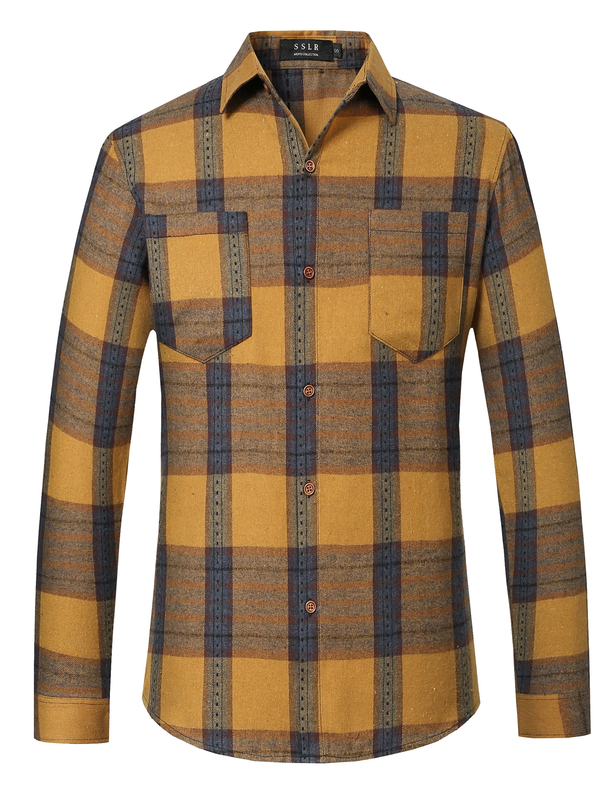 SSLR Flannel Shirts for Men, Long Sleeve Button Down Shirt Lightweight ...