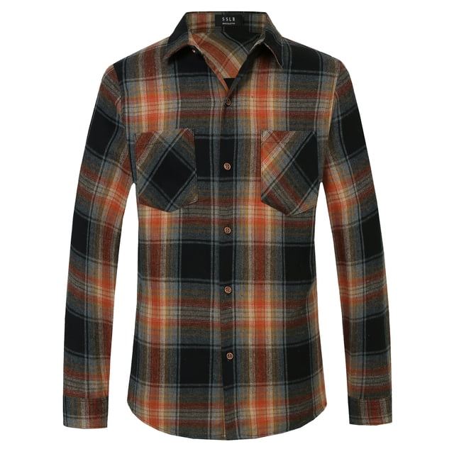 BIG ROCK CANYON Gun Club Check Long Sleeve Light Flannel Shirt, Women's Medium cotton Beige type Vintage Second Hand
