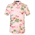 thumbnail image 1 of SSLR Hawaiian Shirt for Men Flamingo Short Sleeve Casual Button Down Shirts Summer Beach Shirt, 1 of 9