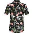 thumbnail image 1 of SSLR Hawaiian Shirt for Men Flamingo Short Sleeve Casual Button Down Shirts Summer Beach Shirt, 1 of 9