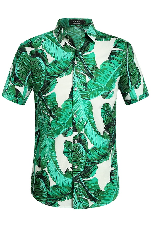 Hawaiian Shirt for Men Short Sleeve Casual Button Down Shirts Cotton Beach Shirts
