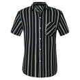 thumbnail image 1 of SSLR Hawaiian Shirt for Men Striped Shirt Casual Short Sleeve Button Down Shirts, 1 of 8