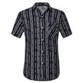 thumbnail image 1 of SSLR Hawaiian Shirt for Men Striped Shirt Casual Short Sleeve Button Down Shirts, 1 of 8