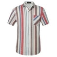 thumbnail image 1 of SSLR Hawaiian Shirt for Men Striped Shirt Casual Short Sleeve Button Down Shirts, 1 of 8