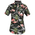 thumbnail image 1 of SSLR Hawaiian Shirt for Women Flamingo Short Sleeve Casual Button Down Shirts Beach Aloha Tops, 1 of 7
