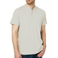 thumbnail image 1 of SSLR Henley Shirts for Men Casual Short Sleeve T Shirts Solid Colors Cotton tshirts, 1 of 7